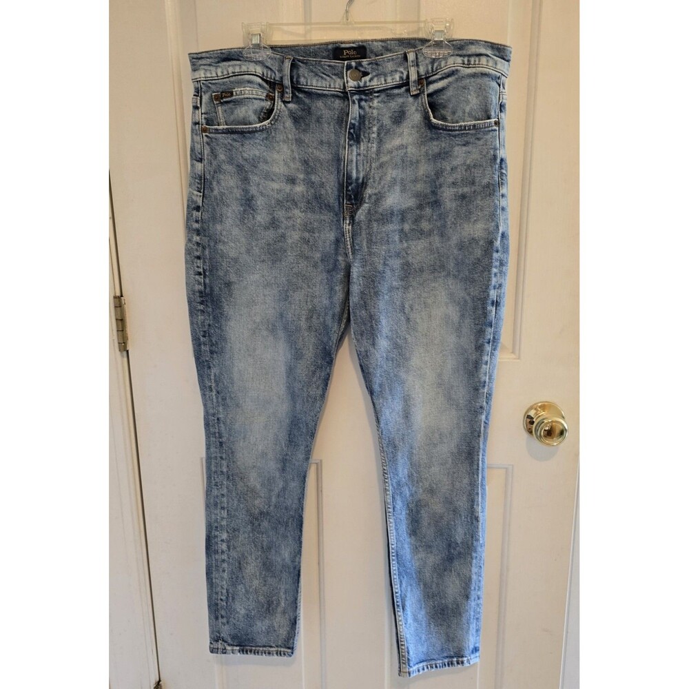 Polo Ralph Lauren Jeans Hiri Ski Ankle Skinny Blue Acid Wash Womens 33x27 Grunge